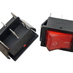 کلید راکر چراغدار دو حالته 6 پین 16 آمپر 25*31 برند DAIER