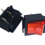 کلید راکر چراغدار دو حالته چهار پین 15 آمپر 25*31