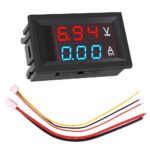 ماژول ولت متر آمپرمتر DC روپنلی ۰ تا ۱۰۰ ولت 10 آمپر قرمز - آبی