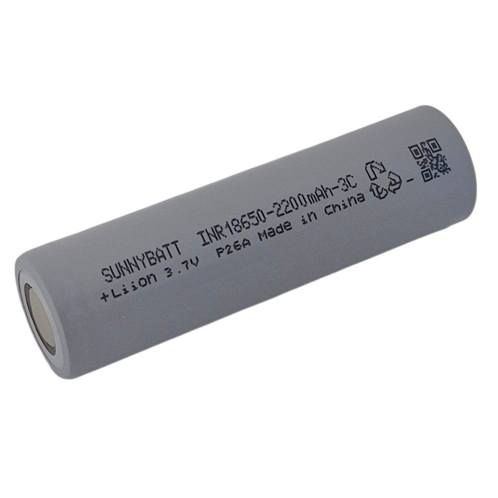 SUNNY BATT 18650 2200 3c- باتری لیتیوم یون 18650 شارژی 3.7 ولت 2200 میلی آمپر سانی بت 3c - تصویر 1